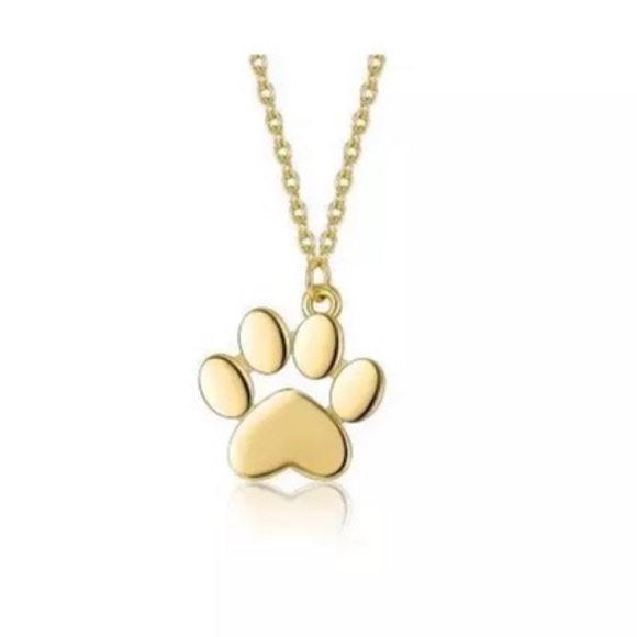 Paw Shaped Charm Necklace - Gold - Picture 2 of 2